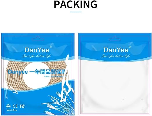 DanYee Cat 8 Ethernet Cable, Nylon Braided 6.5ft CAT8 High Speed Professional - Image 6