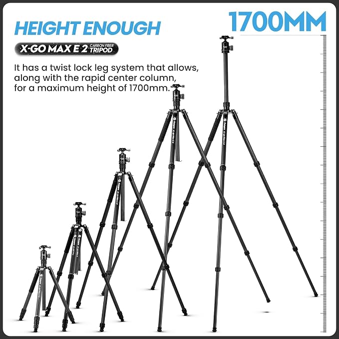 Fotopro 68" Carbon Fiber Tripod - Image 4
