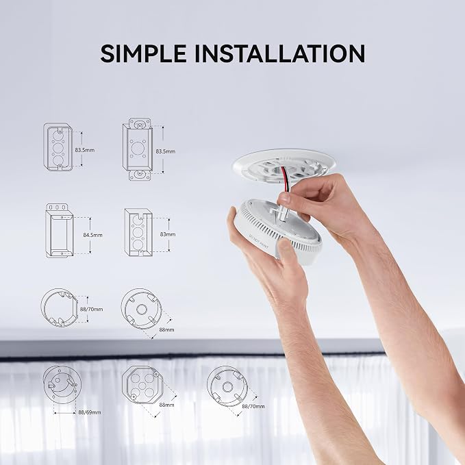 SITERWELL Hardwired Interconnected Smoke and Carbon Monoxide Detector, 10 Year - Image 8