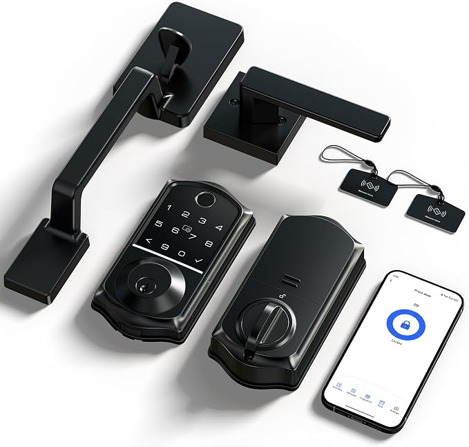 Veise VE017-D Smart Fingerprint Front Door Lock Set, App Control, 8-in-1 - Image 16
