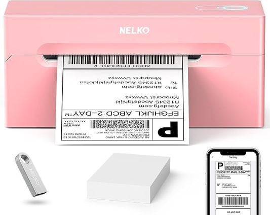 Nelko Bluetooth Thermal Shipping Label Printer, Wireless 4x6 Shipping Label by NELKO
