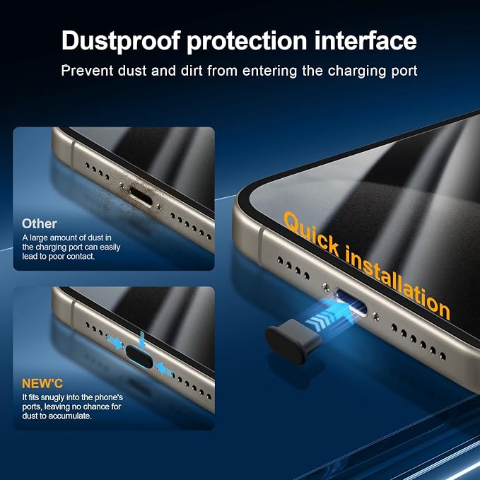 NEW'C 3x Privacy for iPhone 15 Pro Screen Protector+ 3x Camera Lens Protector - Image 5
