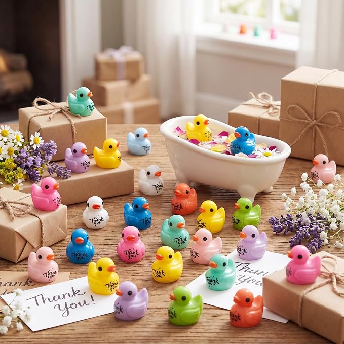 Skylety 50 Pcs Thank You Gifts Mini Resin Ducks Appreciation Gifts - Image 7