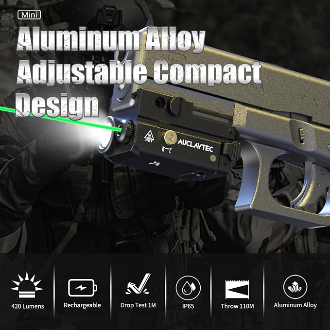 AUCLAYTEC 420 Lumen Tactical LED Flashlight - Image 2