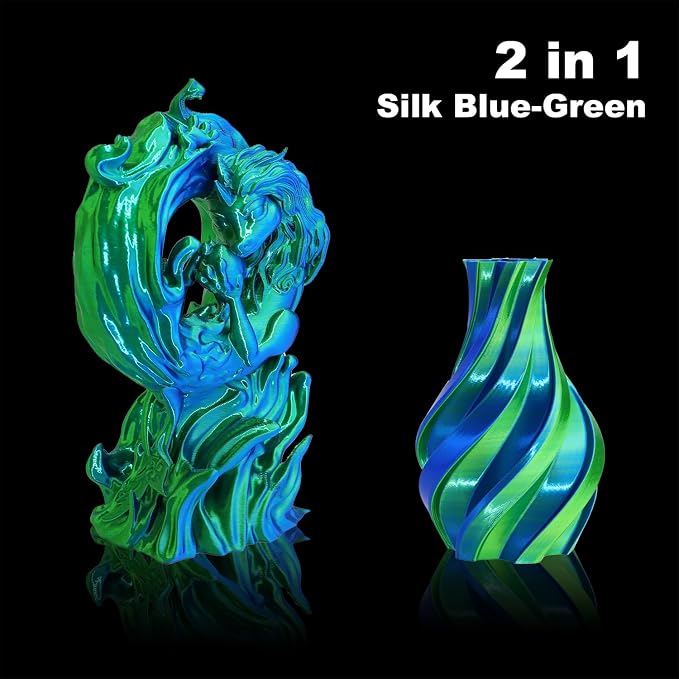 LOVOON PLA Filament 1.75mm Silk Blue Green dualcolor Change by Angle 3D - Image 3