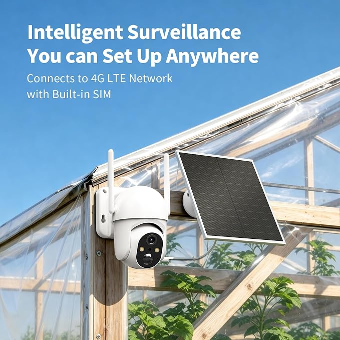 ELYSOO 2 Pack 4G LTE Cellular Security Cameras, Solar Powered Outdoor Camera No - Image 2