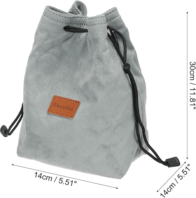 Patikil XL Drawstring Lens Case Flannel Camera Handbag - Image 2