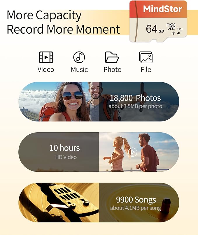 Micro SDXC 64GB Memory Card, MindStor 90MB/s Read Speed TF Card - Image 4