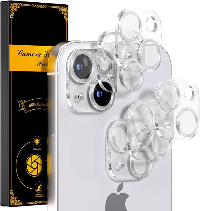 for 6 Pack iPhone 15 / iPhone 15 Plus Camera Lens Protector 9H Tempered Glass by Beuxece