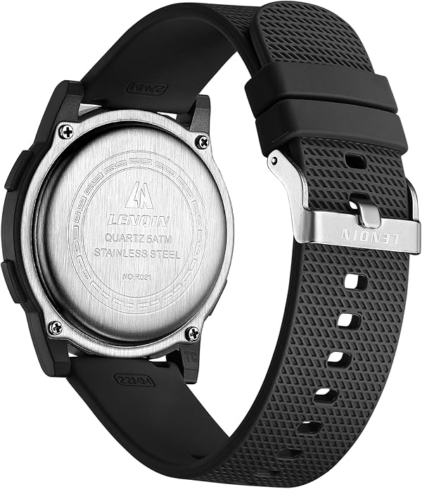 HANPOSH Mens Digital Watch Ultra Thin Minimalist Sports Waterproof Outdoor LED - Image 2