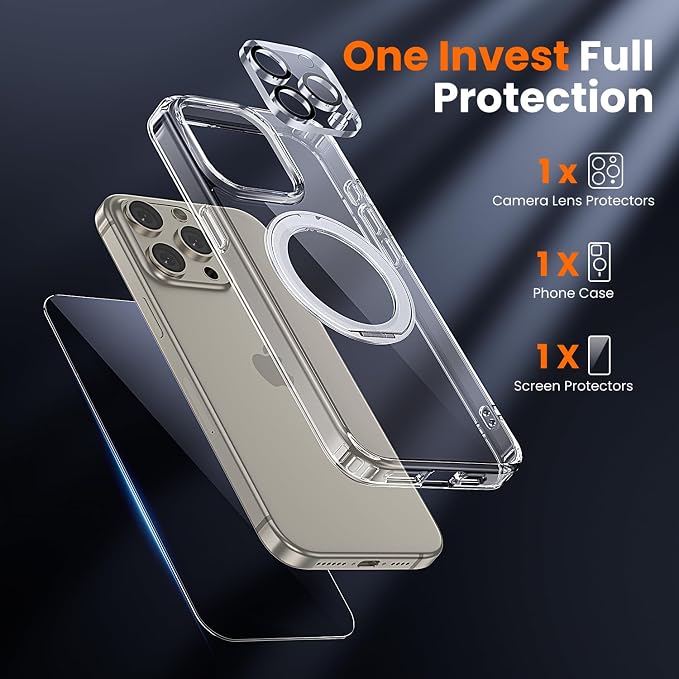 toushion 3 in 1 for iPhone 15 Pro Max Case Stand |Build in Kickstand, Screen - Image 2