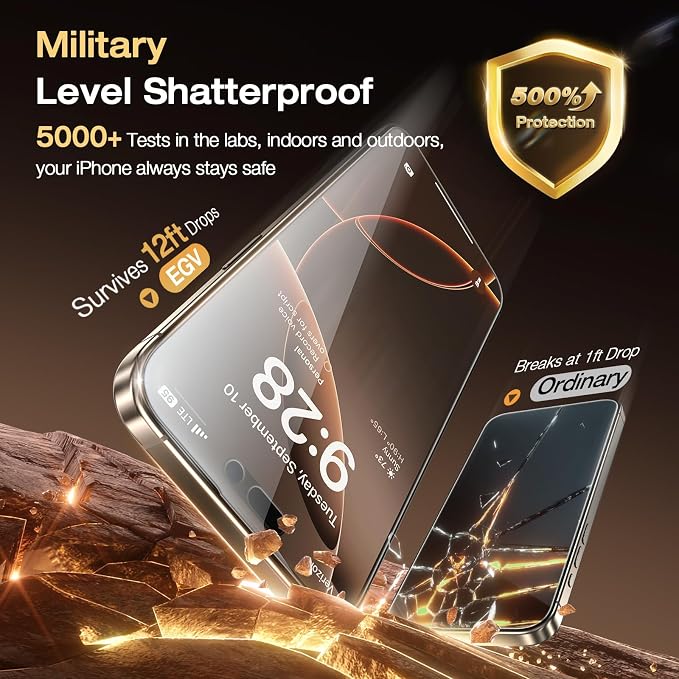 EGV Compatible for iPhone 17 Pro Max/16 Pro Max Privacy Screen Protector - Image 5