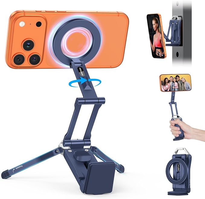 OMOTON TP02 360°Rotating for MagSafe Tripod Mount, Adjustable Aluminum Magnetic by OMOTON