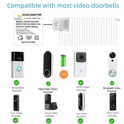 XZGm18V500MA doorbell Power Adapter, Video doorbell Special Power Transformer - Image 7