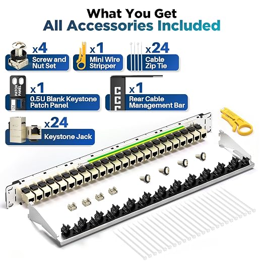 AMPCOM CAT7 Keystone Patch Panel 24-Port 1U - Image 7