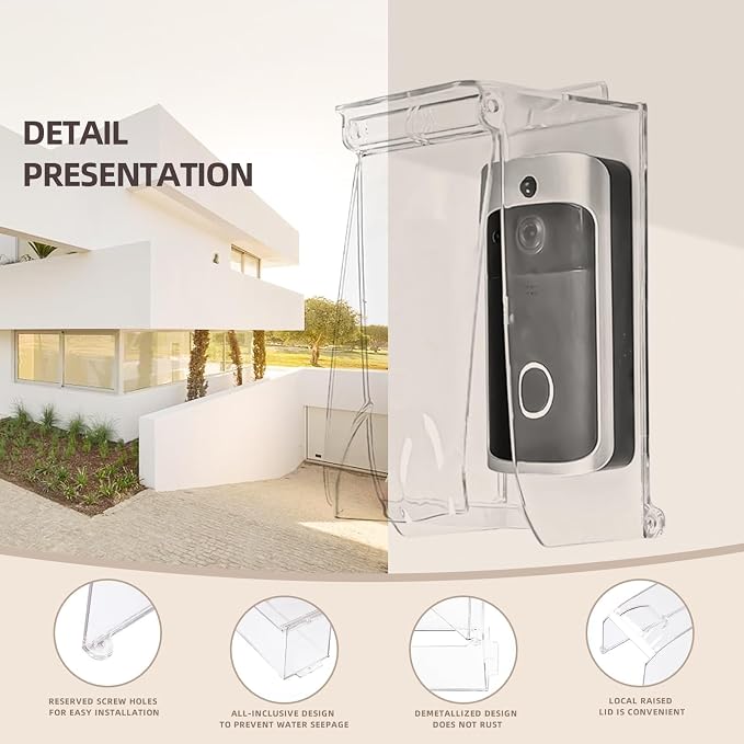 Clear Flip Cap Door Keypad Waterproof Cover, Doorbell Rain Cover Weatherproof - Image 5