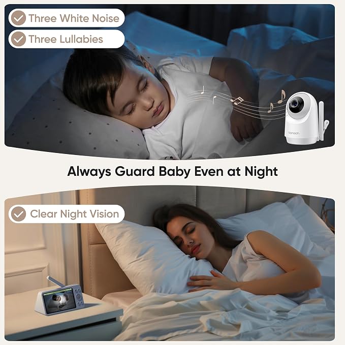bonoch 2K 5.5" Baby Monitor No WiFi, 1600ft Long Range Video Baby Monitor - Image 7