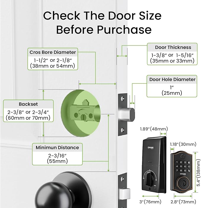GHome Smart deadbolt Lock, Keyless Entry Door Lock - Image 8