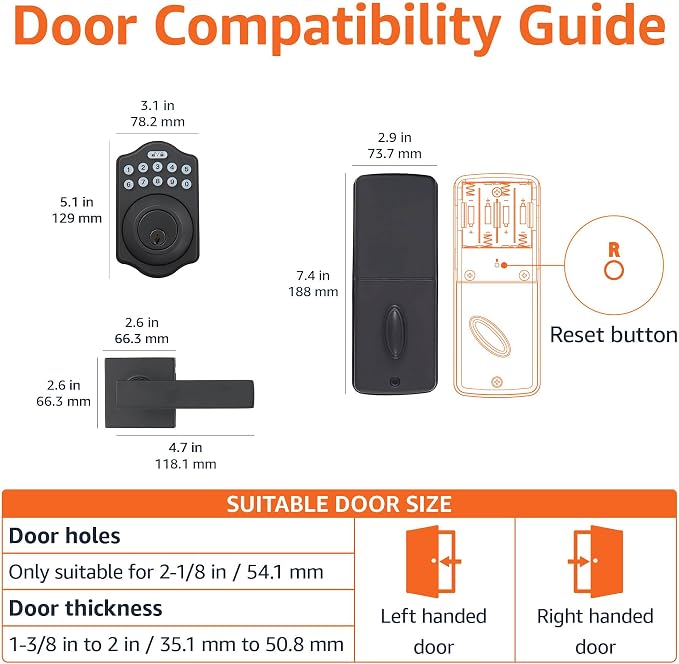 Amazon Basics Traditional Electronic Keypad, Keyless Entry Door Lock Deadbolt - Image 5