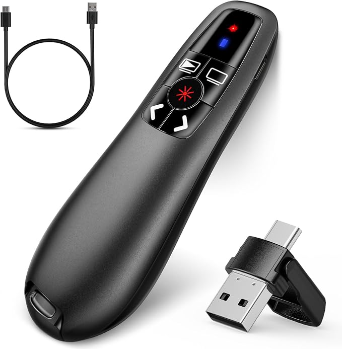 2-in-1 USB Type C Presentation Clicker, Clicker by NinjaABXY