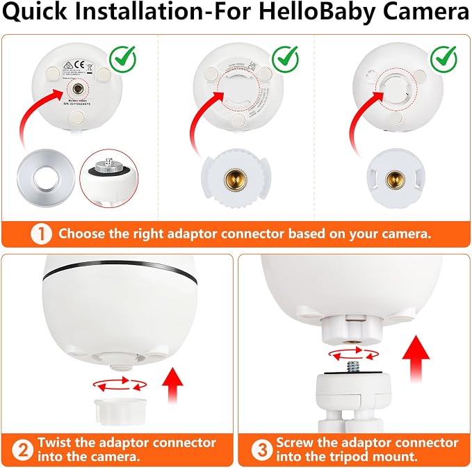 Tripod Baby Monitor Mount, Flexible Baby Camera Stand Compatible - Image 6