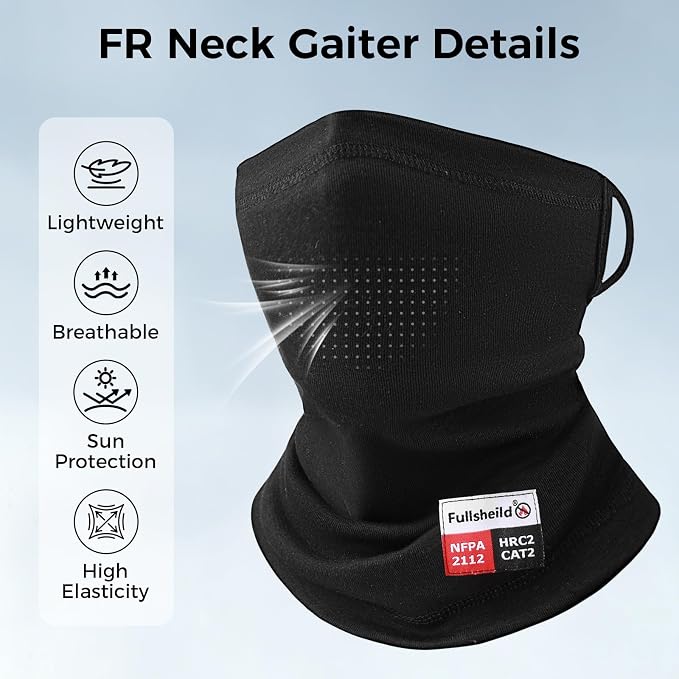 Fullsheild FR Face Mask for Men Summer FR Neck Gaiter Welding Hood Lightweight - Image 4