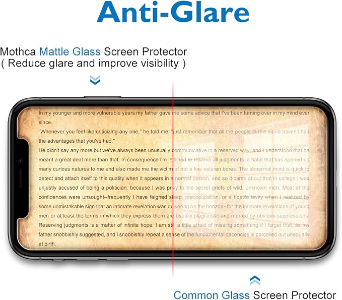 Mothca 2 Pack Matte Glass Screen Protector - Image 3