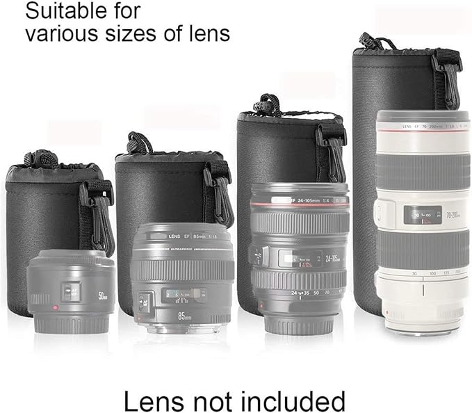 Selens 4 Pack Lens Cases with Thick Protective Neoprene Camera Lens Pouch Set - Image 7