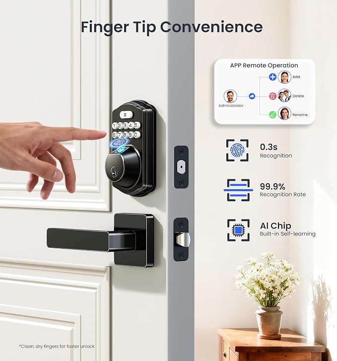 Veise VE012W-L Built-in Wi-Fi Fingerprint Smart Lock - Image 5