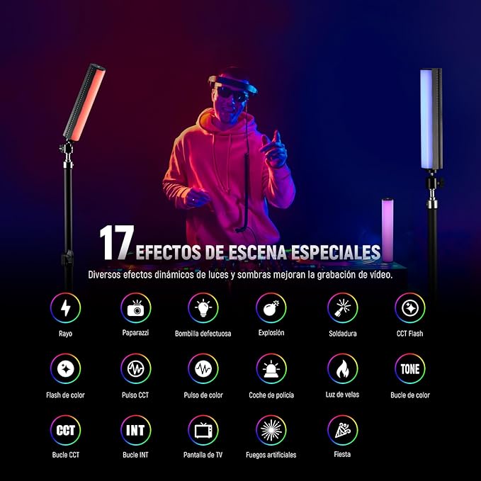 NEEWER RGB Light Wand with APP Control, Magnetic Handheld Photography Video - Image 4