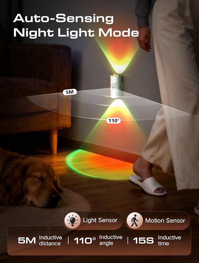 Rechargeable RGB Motion Sensor Night Light, Color Changing LED Wall Lamp - Image 4