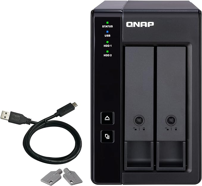 QNAP TR-002-A-US 2 Bay USB Type-C Direct Attached Storage by QNAP