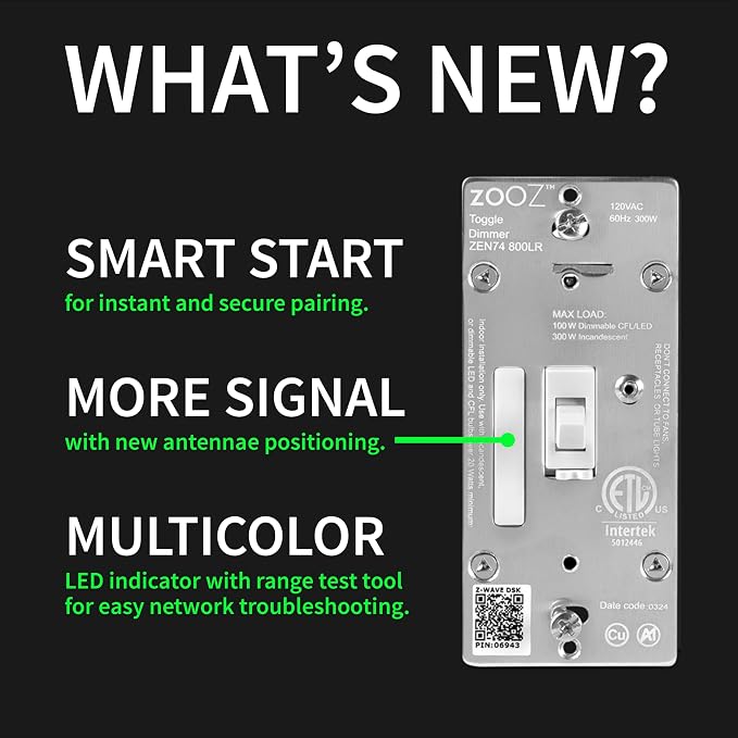 Zooz 800 Series Z-Wave Long Range Toggle Dimmer ZEN74 - Image 3
