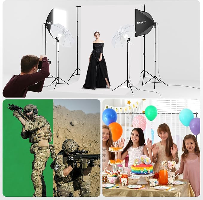EMART 8.5 x 10 ft Backdrop Support System, Professional Photography Lighting Kit - Image 7