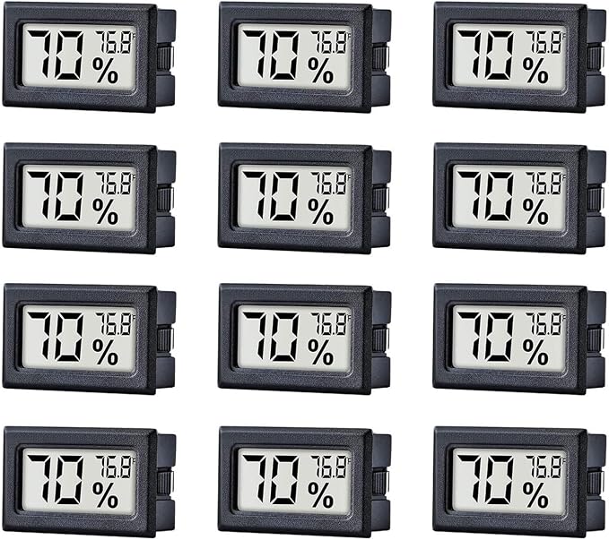 12 Pack Pgzsy Mini Small Digital Electronic Temperature Humidity Meters Gauge by Pgzsy