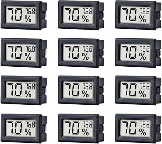 12 Pack Pgzsy Mini Small Digital Electronic Temperature Humidity Meters Gauge by Pgzsy