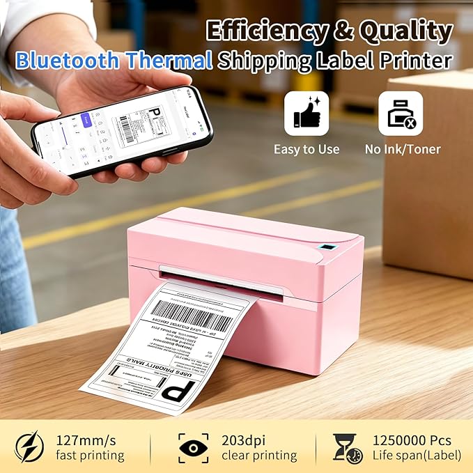 Shipping Label Printer, 4X6 Bluetooth Thermal Label Printer - Image 4