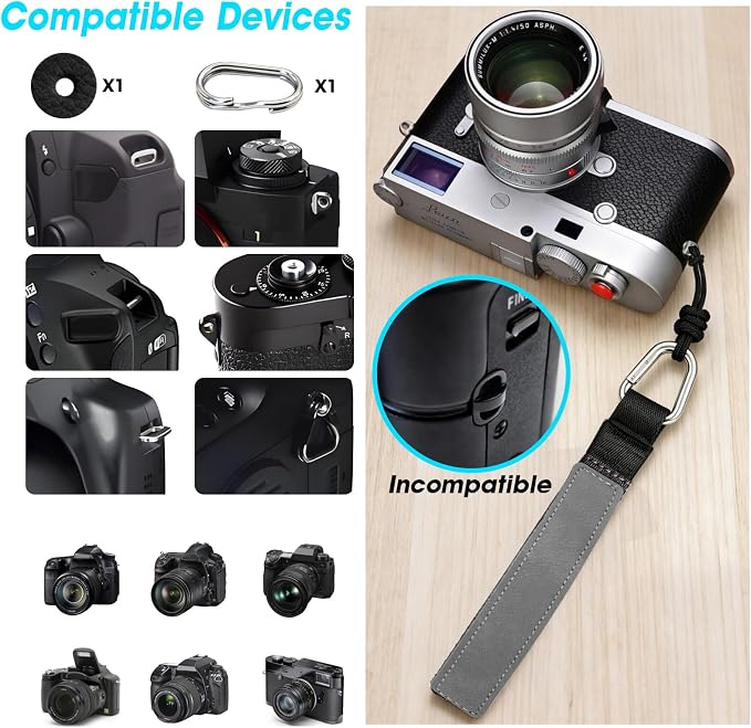 Camera Wrist Strap, Leather Camera Hand Strap - Image 2
