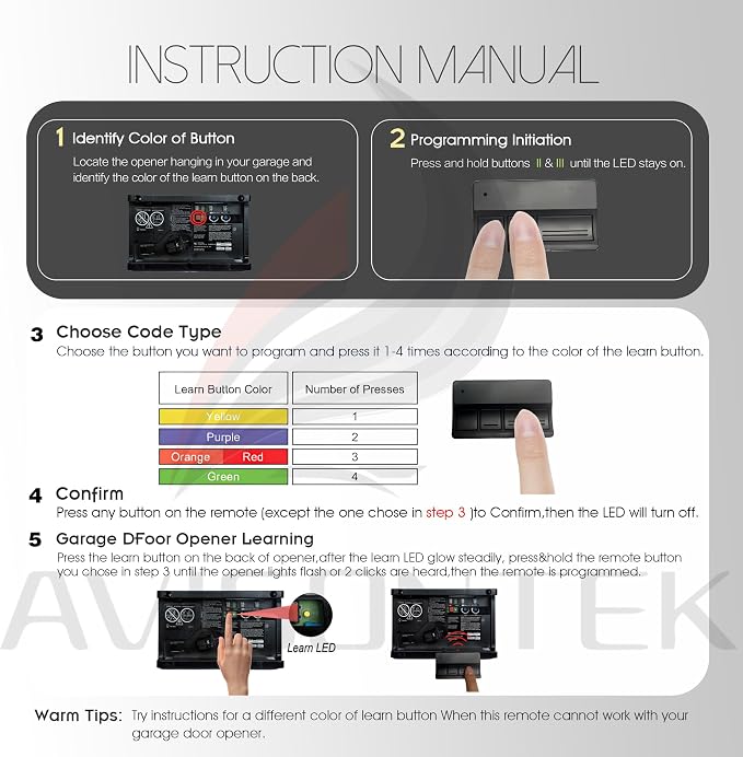 Avisontek 2-Pack for LiftMaster Chamberlain Craftsman Universal Garage Door - Image 9