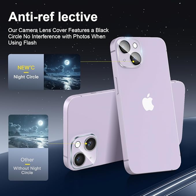 NEW'C 3x Privacy for iPhone 14 Screen Protector+ 3x Camera Lens Protector - Image 7
