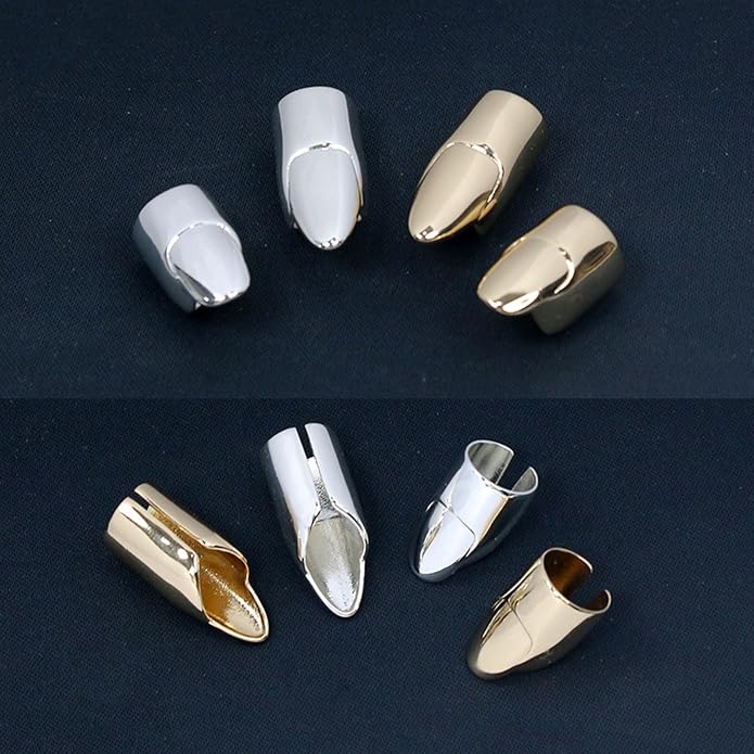 LIANXUE Metal Nail Cover Ring Hip Hop Cosplay Unisex Punk Gold Silver Color - Image 3