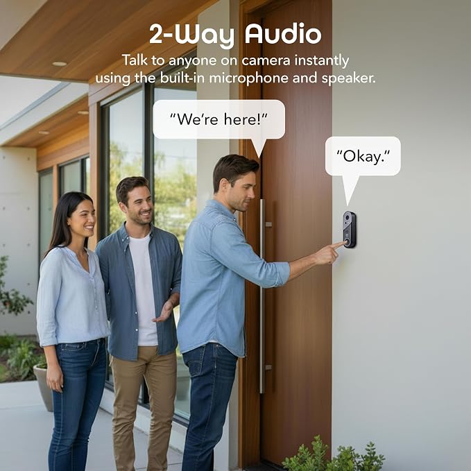 Geeni Halo 3MP Smart Video Doorbell Camera – Battery Powered or Hardwired - Image 4