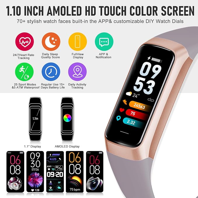 Fitness Tracker with 24/7 Heart Rate, Health Tracker with Step Counter Calories - Image 2