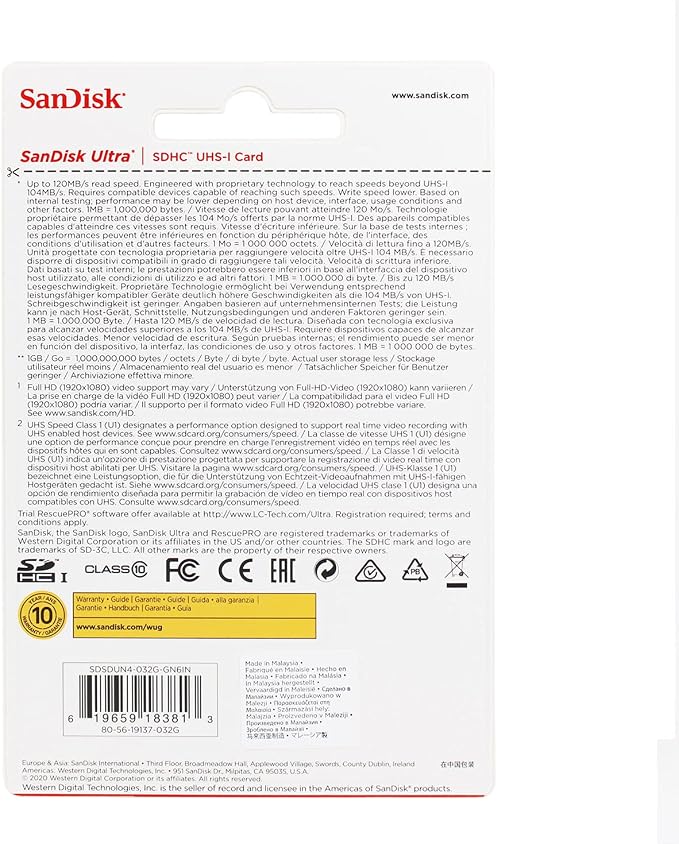 SanDisk 32GB Ultra SDHC UHS-I Memory Card - Image 2
