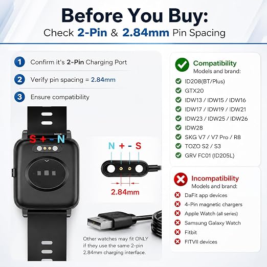 Smartwatch Charger, Magnetic Charging Cable - Image 2