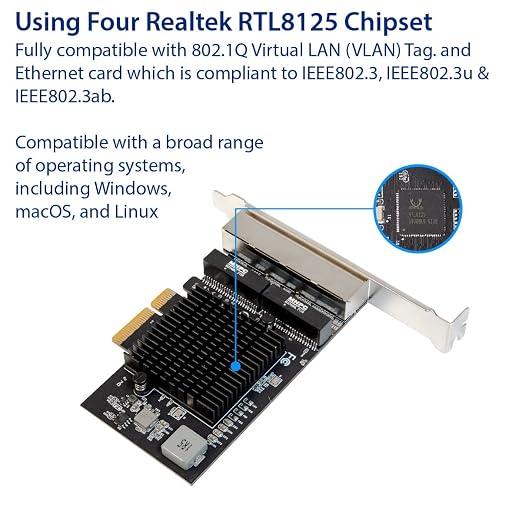 IO CREST Quad 2.5 Gigabit Ethernet PCI Express PCI-E Network Interface Card - Image 3