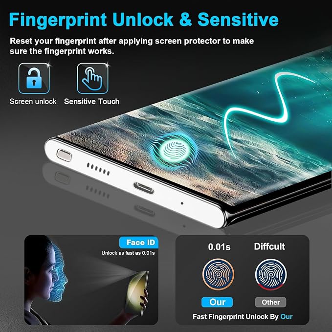 3 Pack Galaxy Note 20 Ultra Screen Protector, HD Clear Tempered Glass, - Image 3