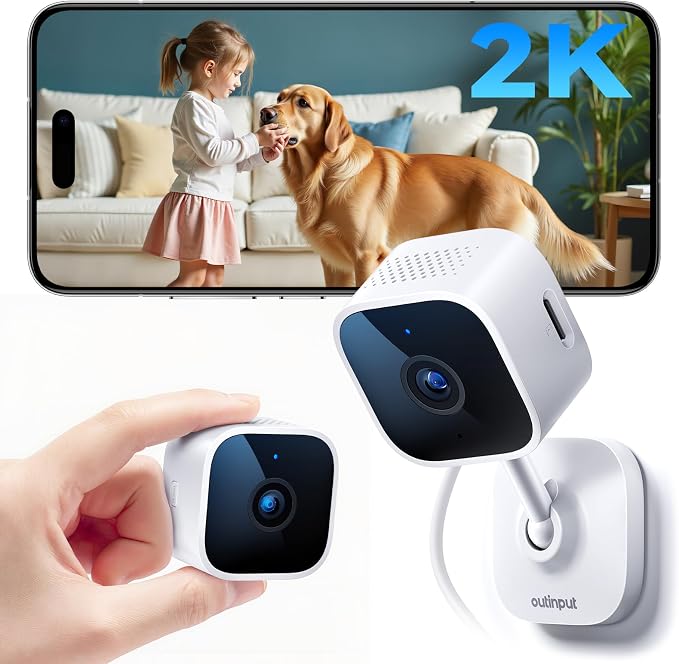 Outinput Indoor Security Camera, 2K WiFi Home Camera by Outinput
