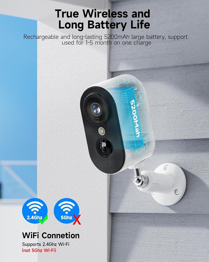 LIWAN Security Cameras Wireless Outdoor Indoor, 2.4GHZ WiFi Security Camera - Image 2