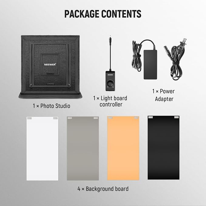 NEEWER 50W Upgraded Photo Studio Light Box, 4 Backdrops, 5600K 192 LEDs - Image 9